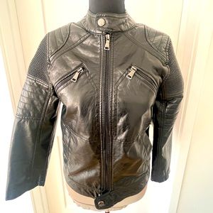 Kids Zip up leather jacket